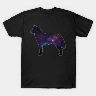 Galaxy Siberian Husky Silhouette T-Shirt